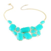 Aqua Geo Stone Fragments Necklace